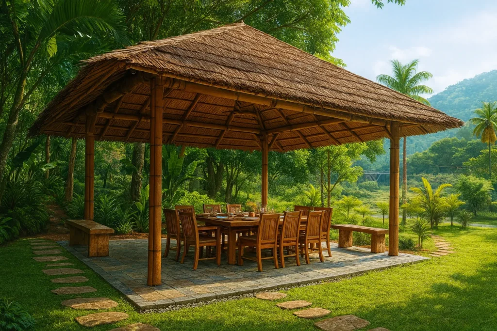 Bamboo Pergola design for Modern Bamboo Farmhouse